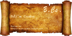 Böm Csaba névjegykártya